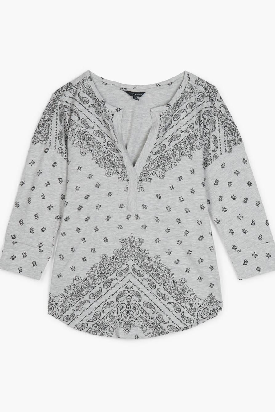 3Q SLEEVE HENLEY TOP, image 1