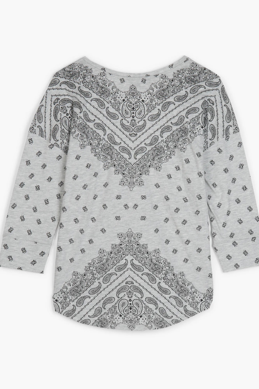 3Q SLEEVE HENLEY TOP, image 2