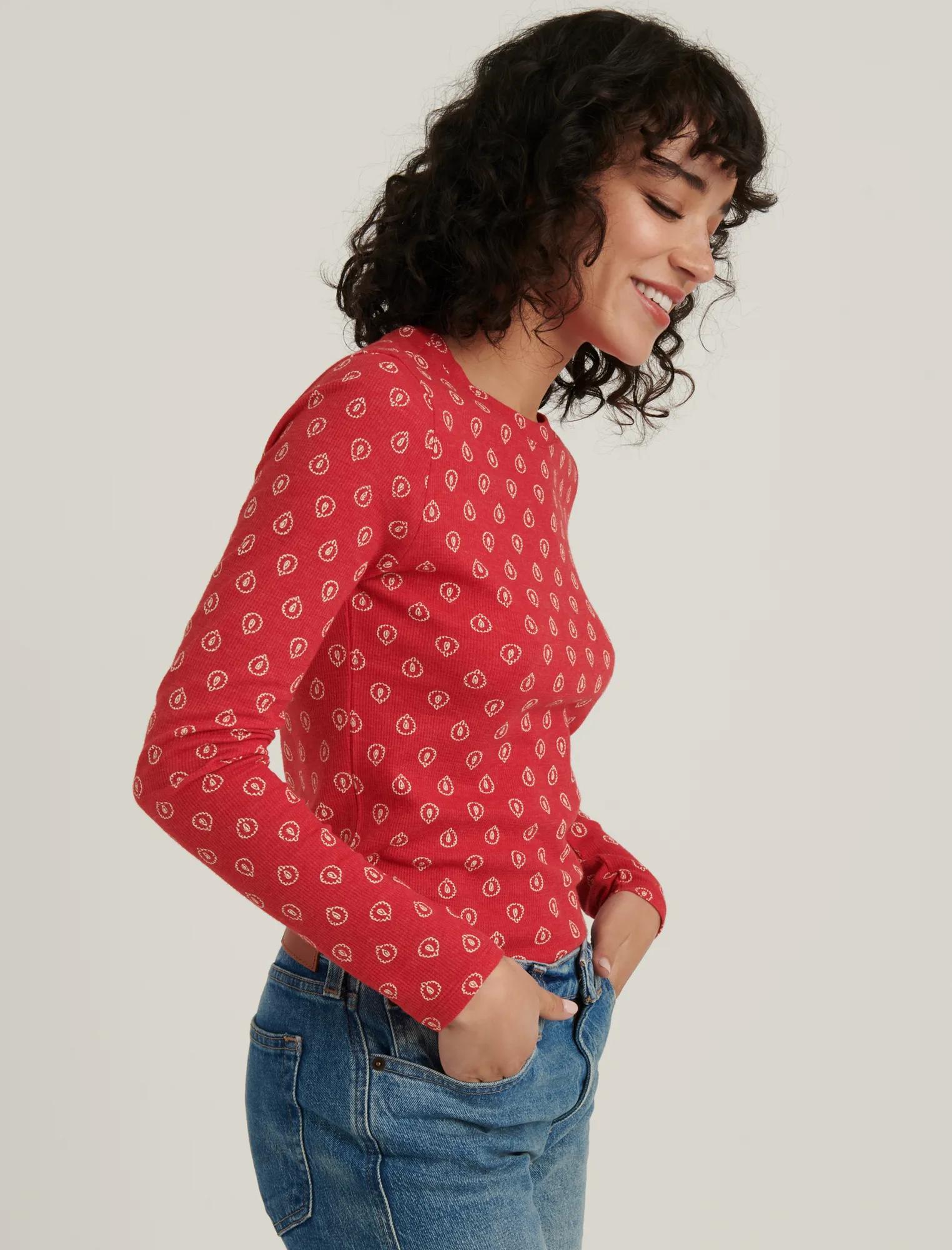 PRINTED CREW THERMAL TOP, image 2