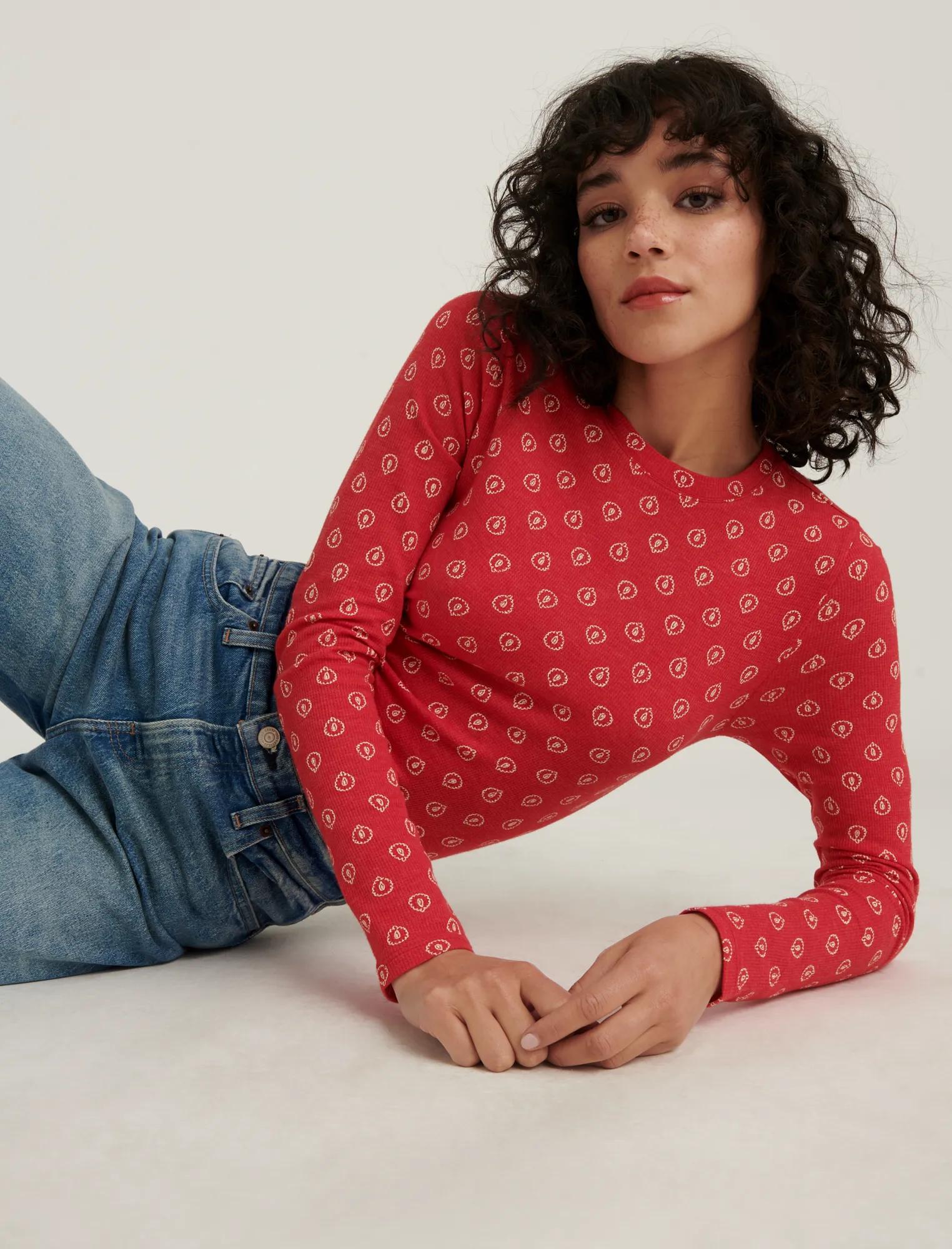 PRINTED CREW THERMAL TOP, image 4