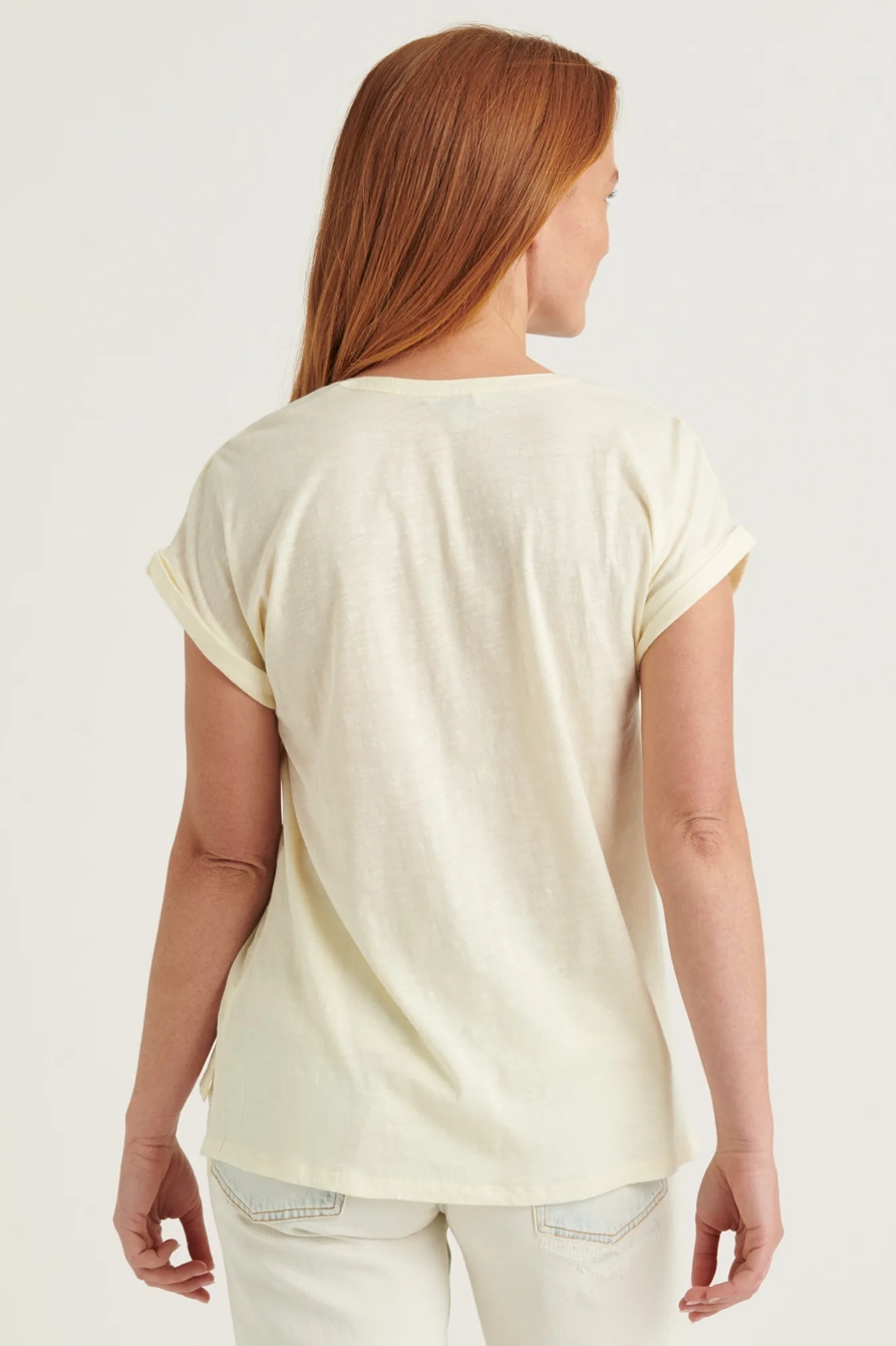 SHORT SLEEVE WOVEN MIX BUTTON DOWN TOP, image 4