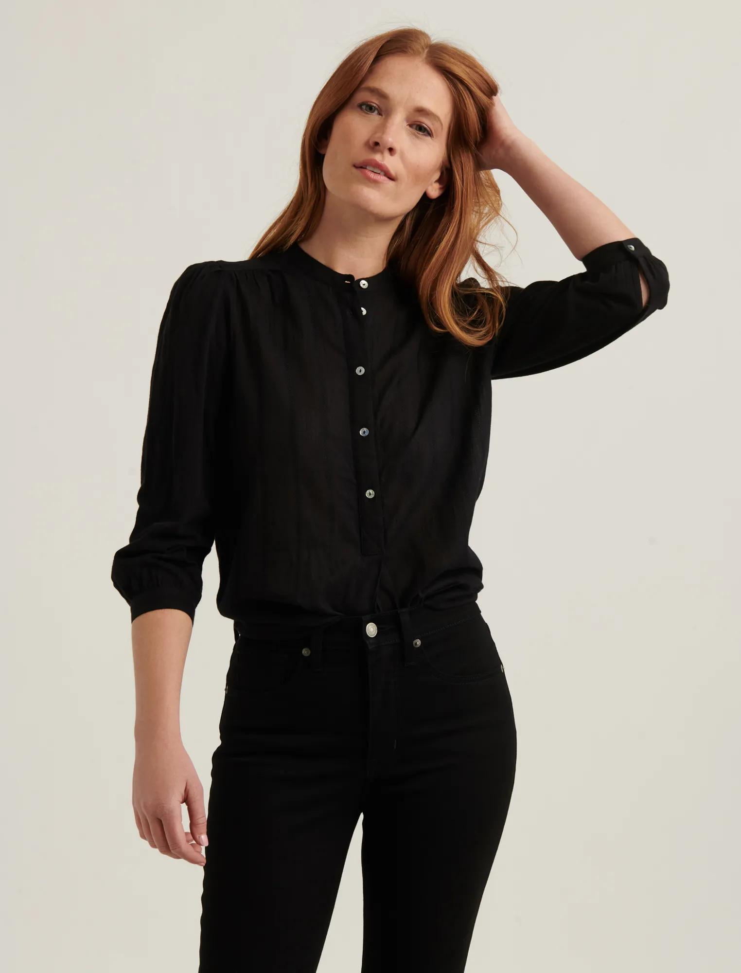WOVEN MIX BUTTONDOWN TOP, image 2