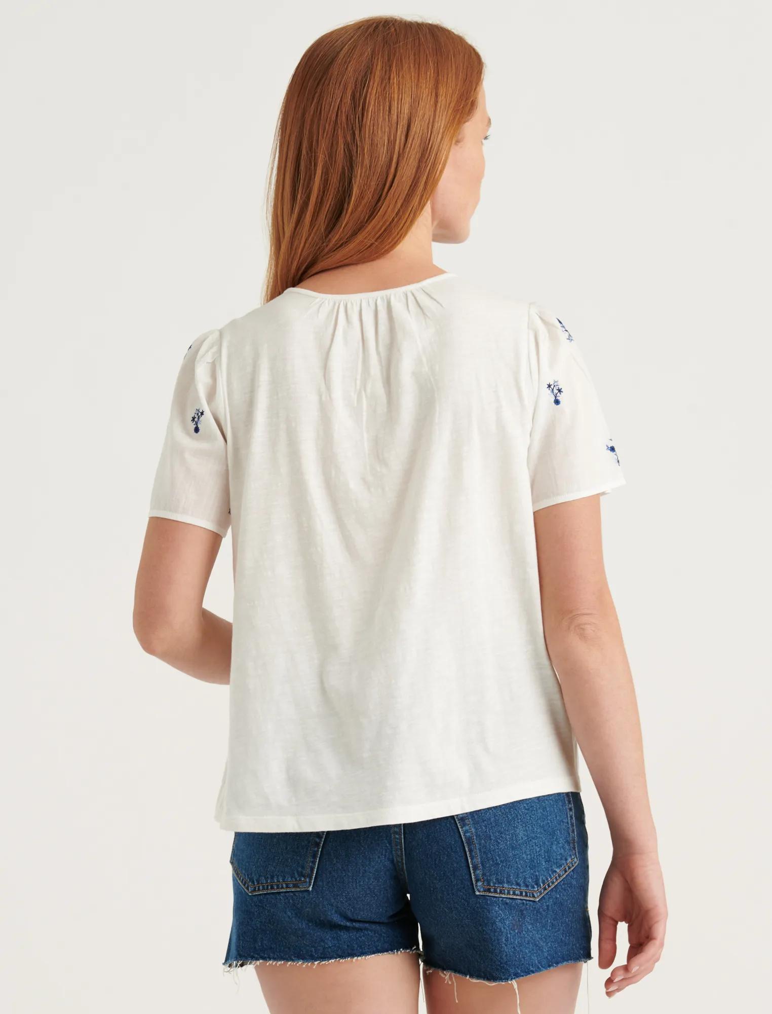 EMBROIDERED BIB KNIT MIX TOP, image 4