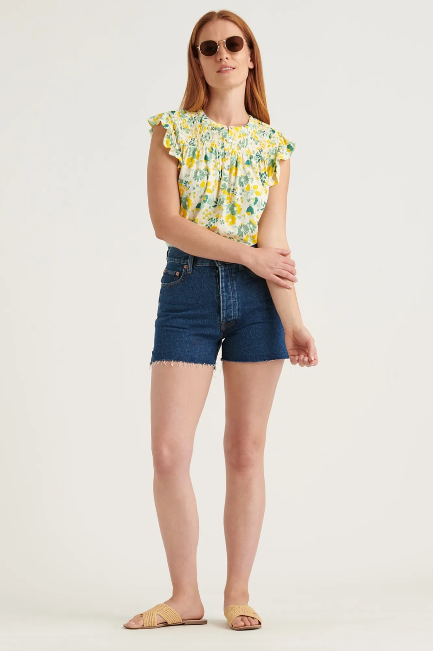 PRINTED SMOCKED SLEEVELESS TOP, image 2