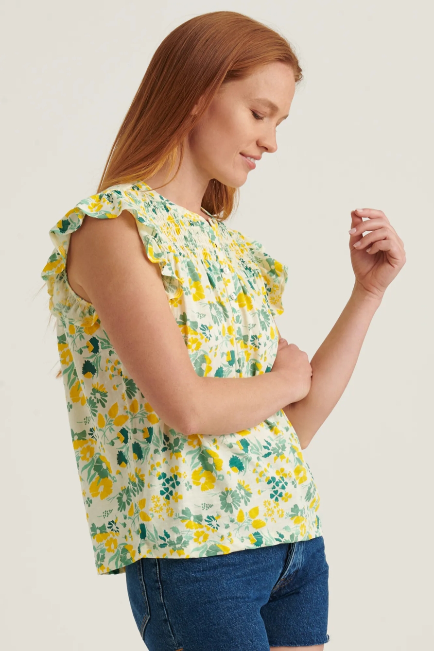 PRINTED SMOCKED SLEEVELESS TOP, image 3