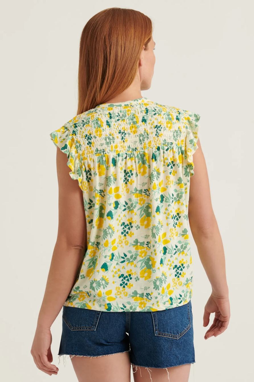 PRINTED SMOCKED SLEEVELESS TOP, image 4