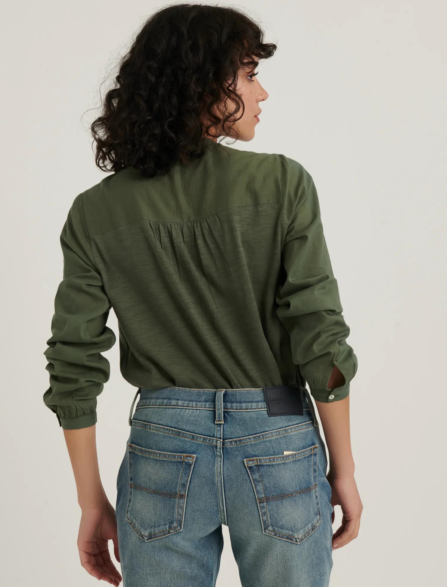 EMBROIDERED YOKE BUTTON DOWN TOP, image 3