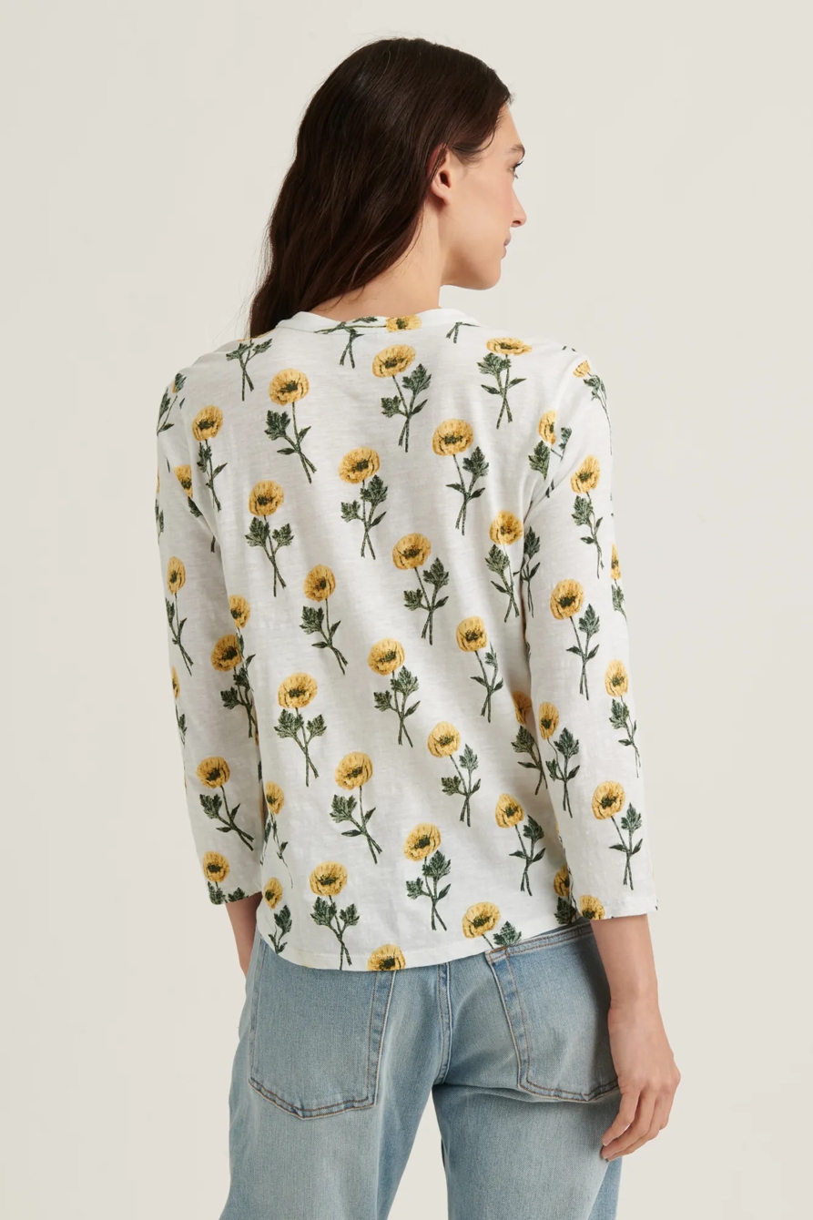 FLORAL RUFFLE HENLEY TOP, image 4