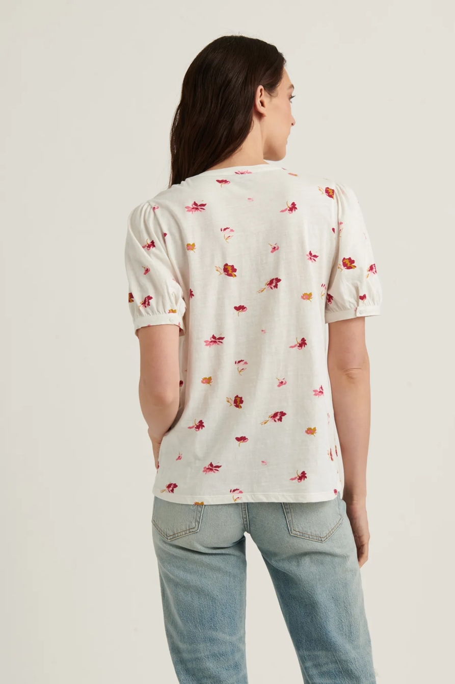 PRINTED RUFFLE BIB SHORT SLEEVE TOP, image 4