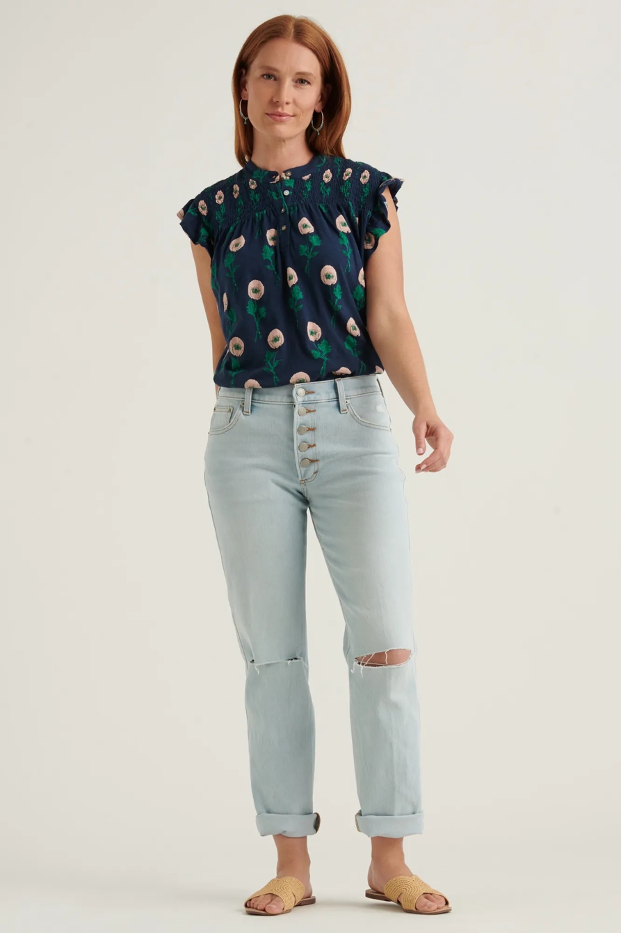 PRINTED SMOCKED SLEEVELESS TOP, image 2