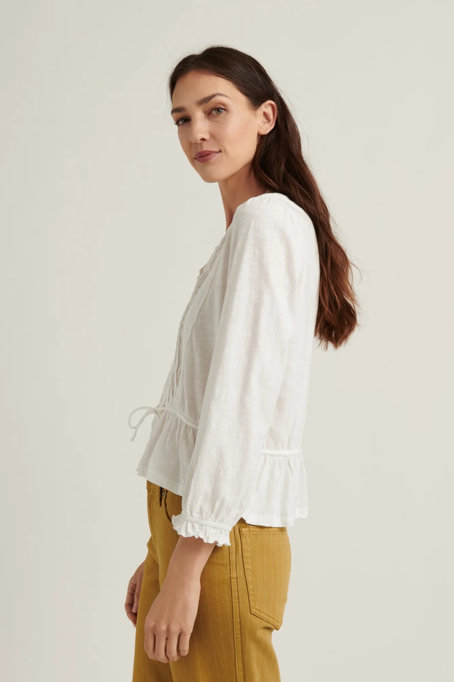 LACE TIE WAIST 3Q SLEEVE TOP, image 3