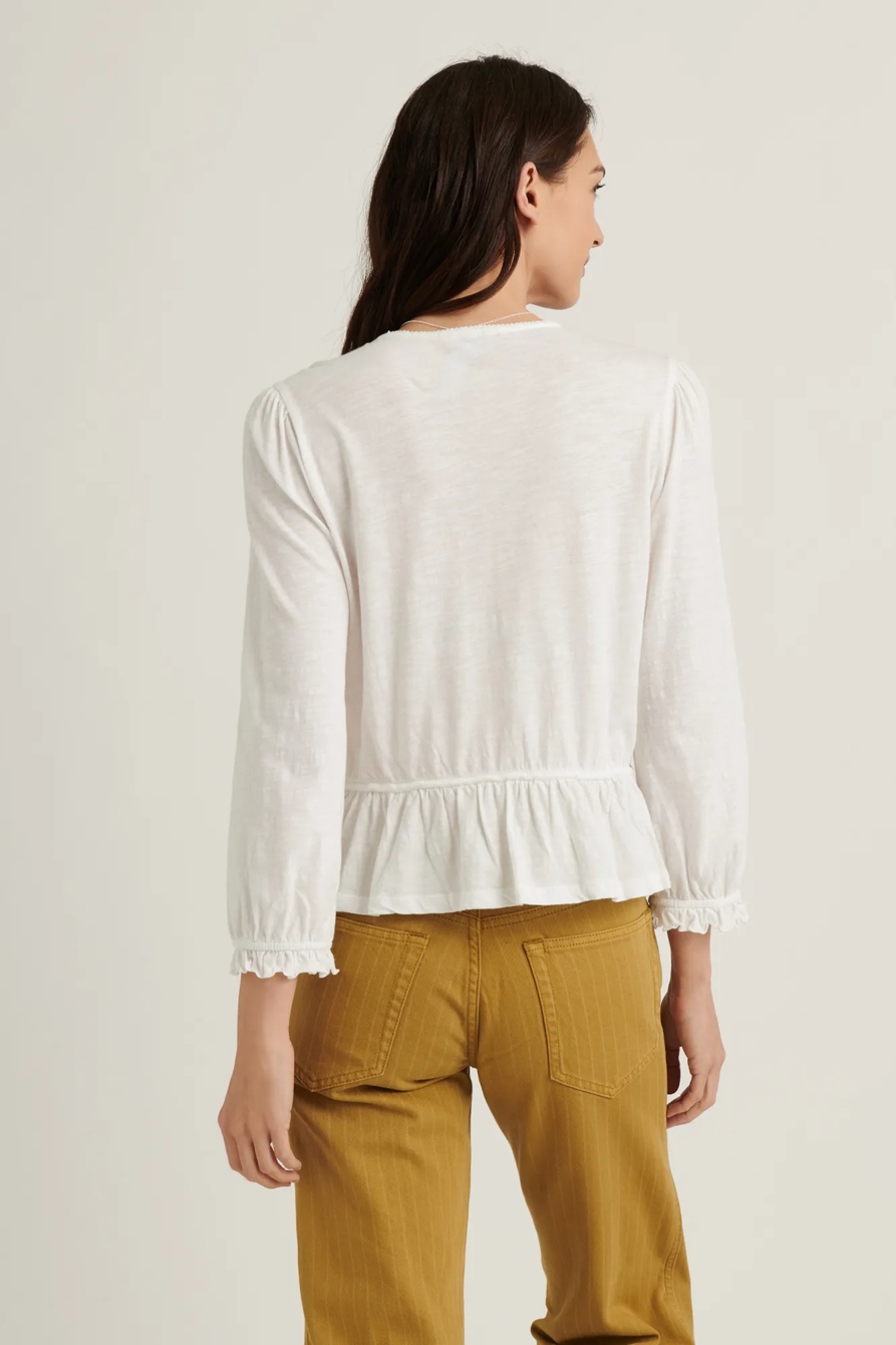 LACE TIE WAIST 3Q SLEEVE TOP, image 4