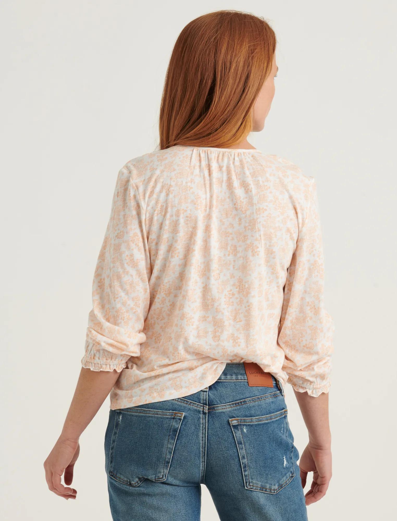 PRINTED PEASANT TOP, image 4