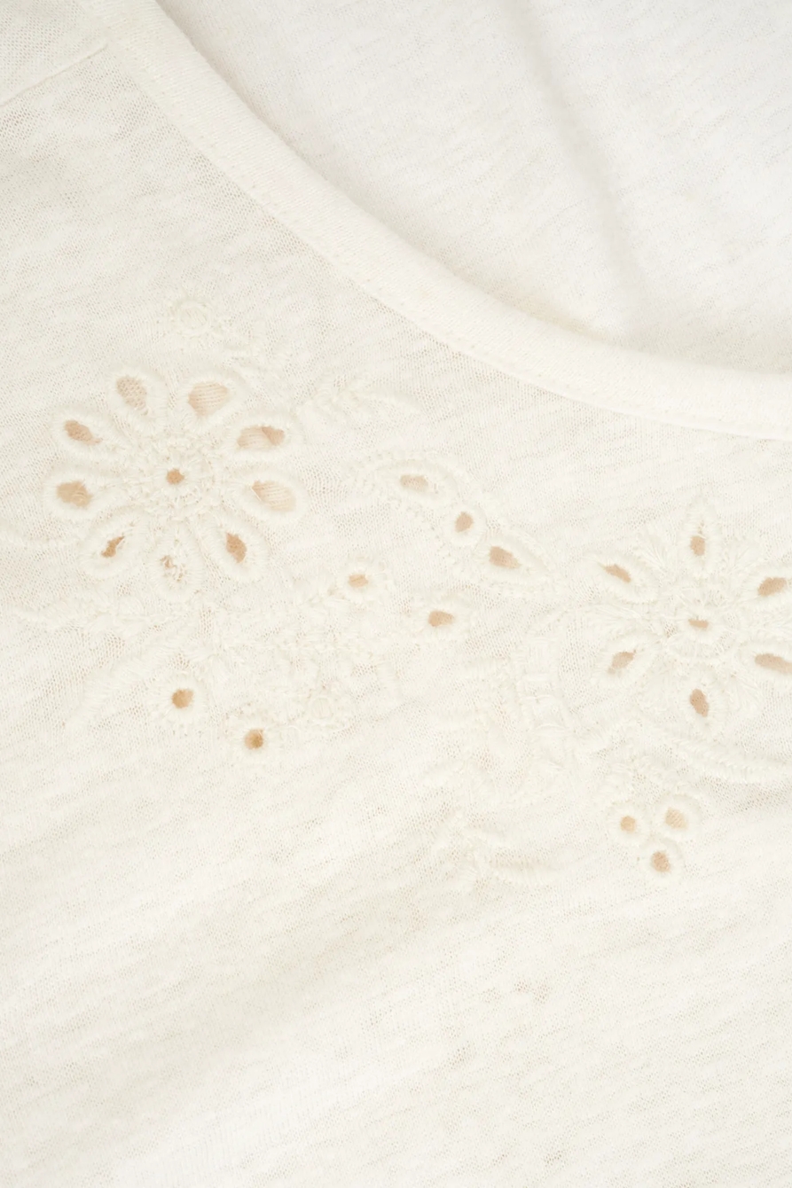 EYELET SCOOP BACK TEE, image 2