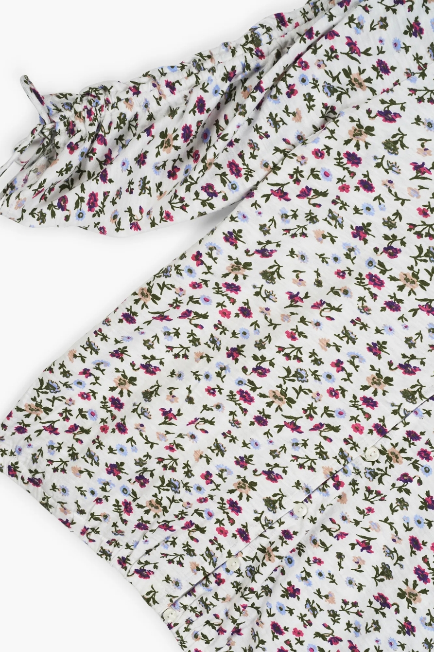 PRINTED RUCHED SLEEVE TOP, image 2