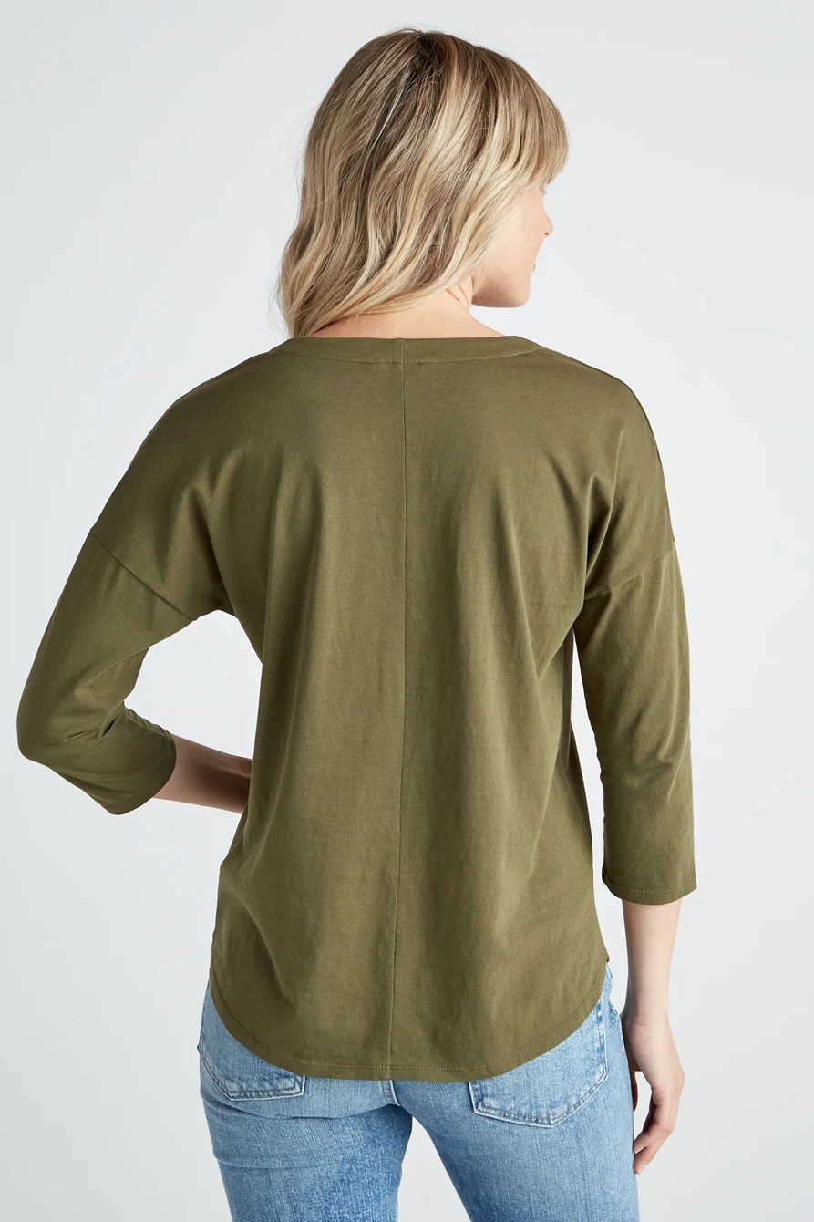 SUPIMA COTTON V NECK TOP, image 5