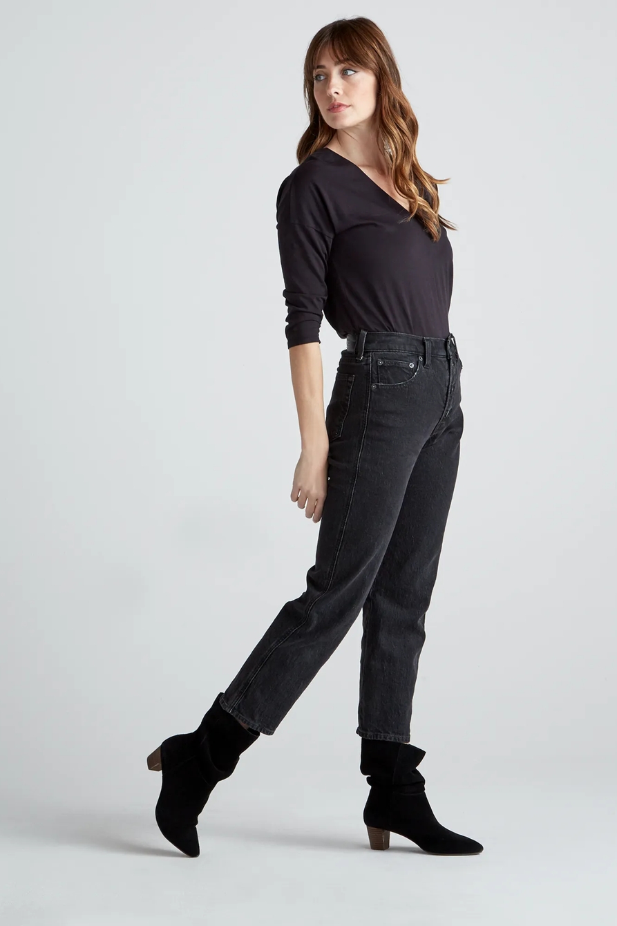 SUPIMA COTTON V NECK TOP, image 4