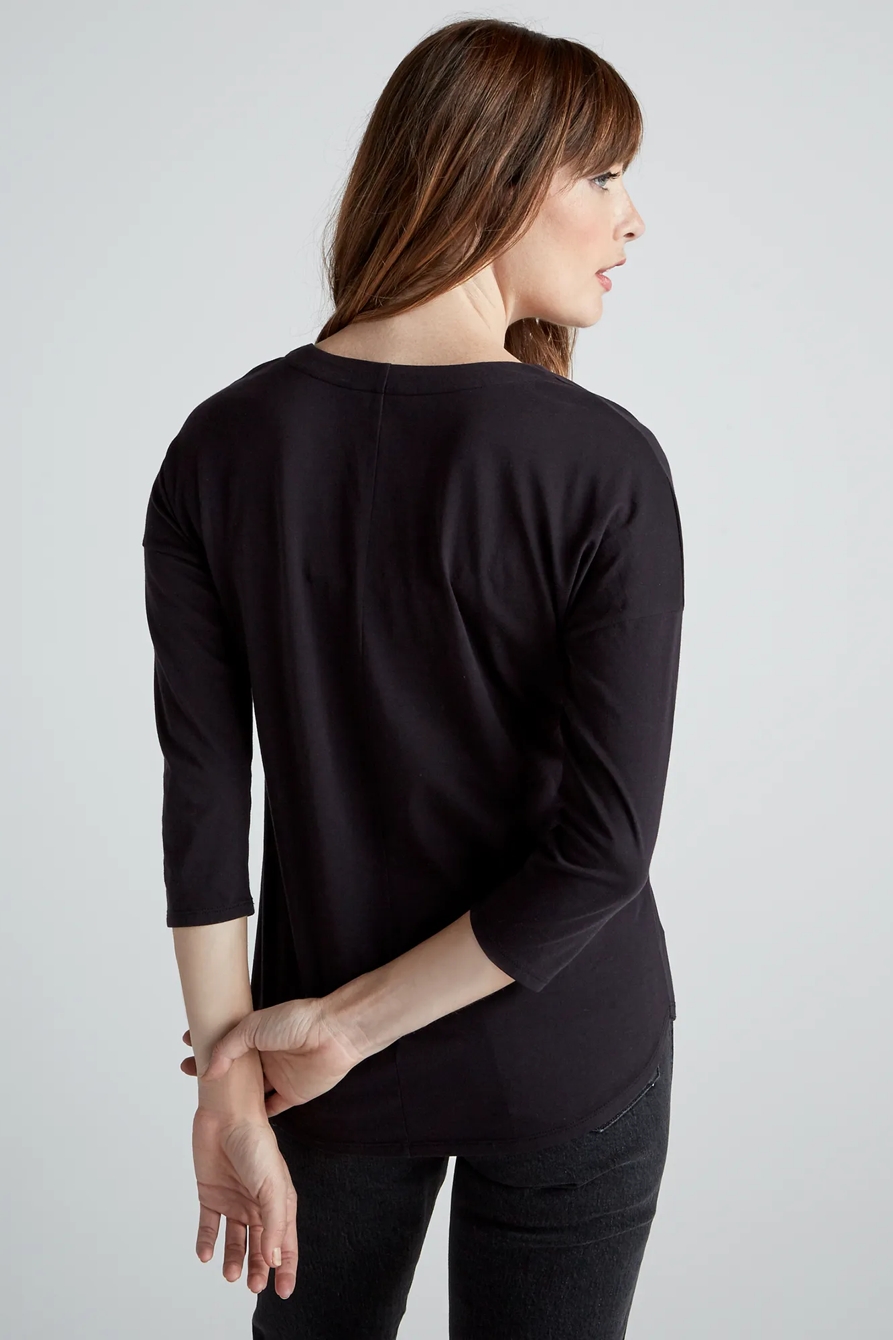 SUPIMA COTTON V NECK TOP, image 5