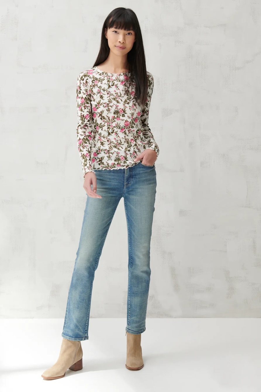 POINTELLE LONG SLEEVE TEE, image 2
