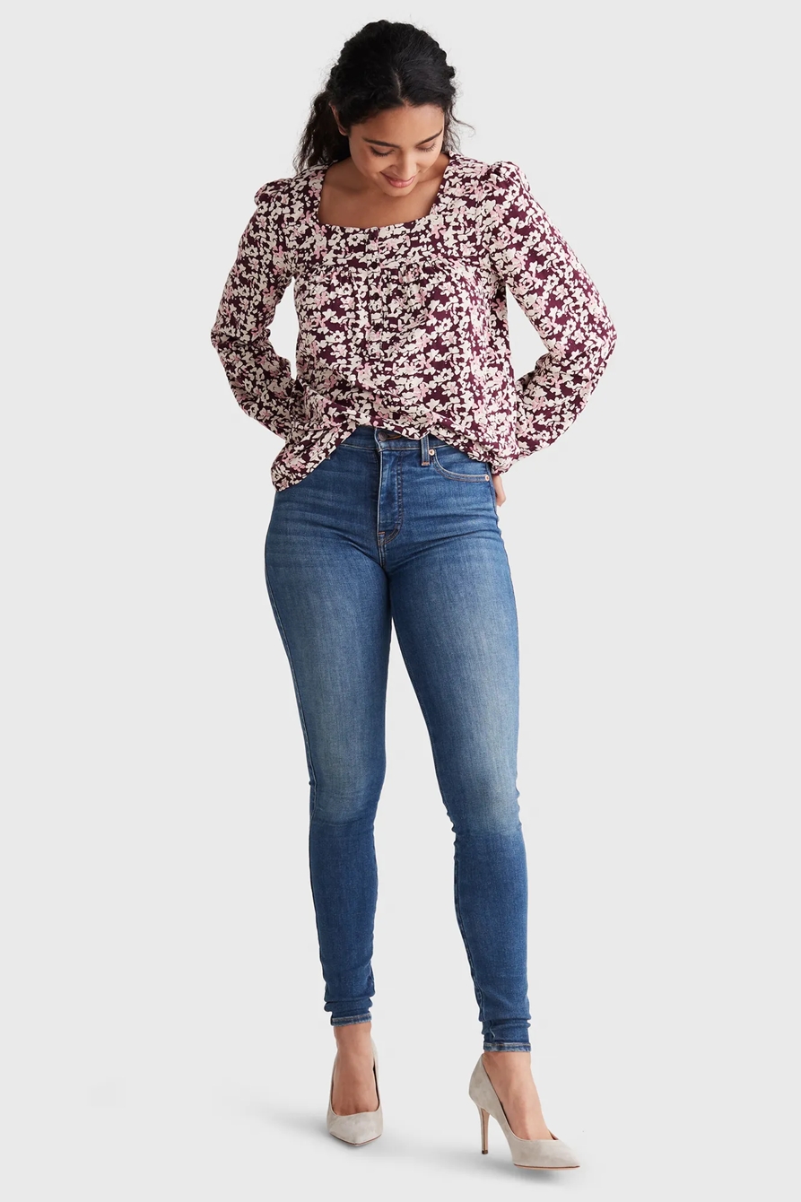 SQUARE NECK PRINTED TOP, image 2