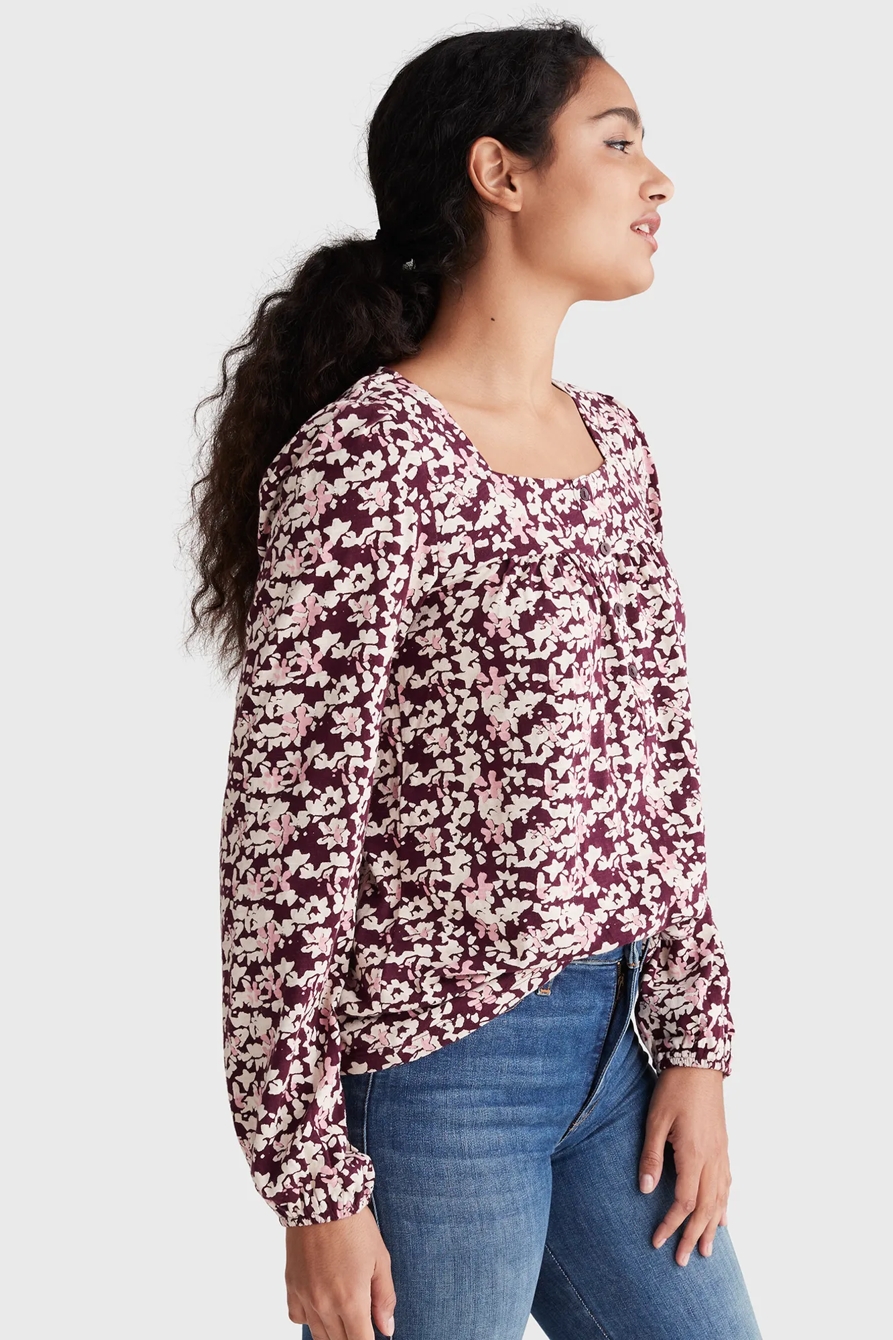 SQUARE NECK PRINTED TOP, image 3