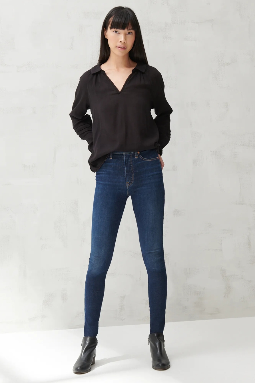 HIGH LOW V NECK TOP, image 2