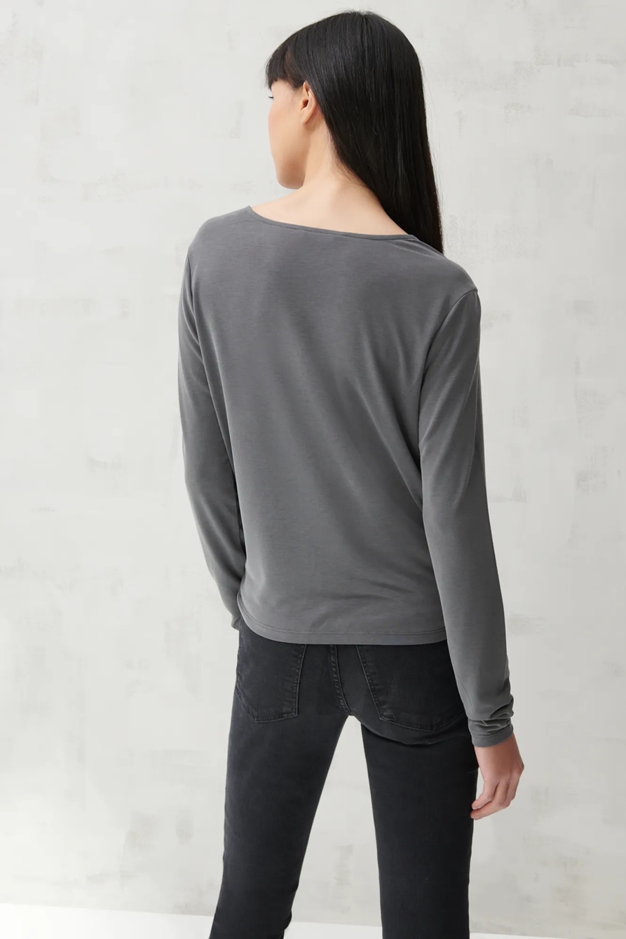 TIE FRONT V NECK TOP, image 4
