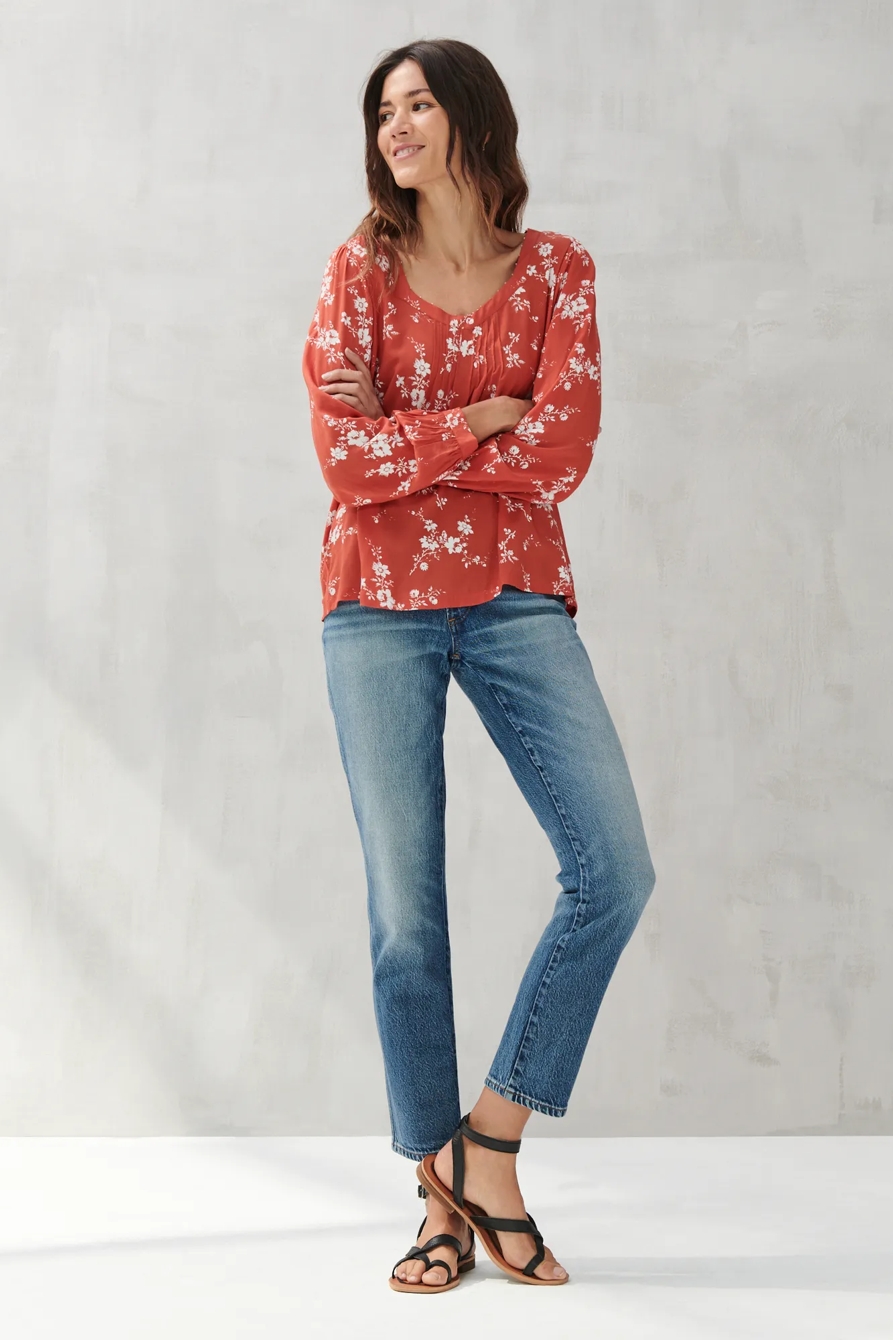 PRINTED SQUARE NECK TOP, image 2