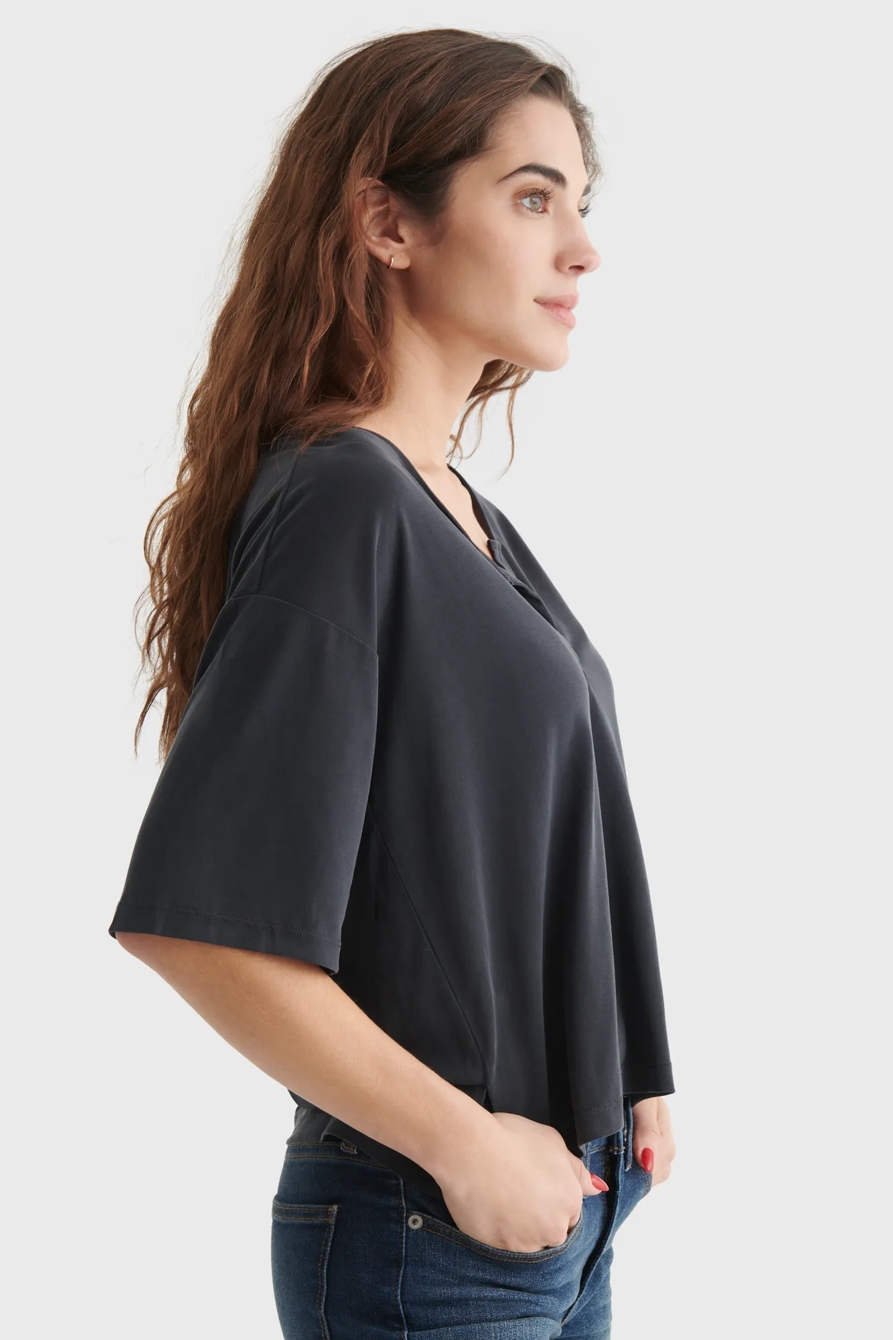 RELAXED-FIT V-NECK KNIT TOP, image 3