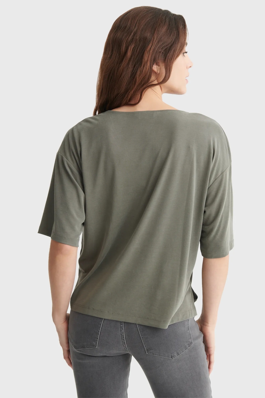 RELAXED-FIT V-NECK KNIT TOP, image 5
