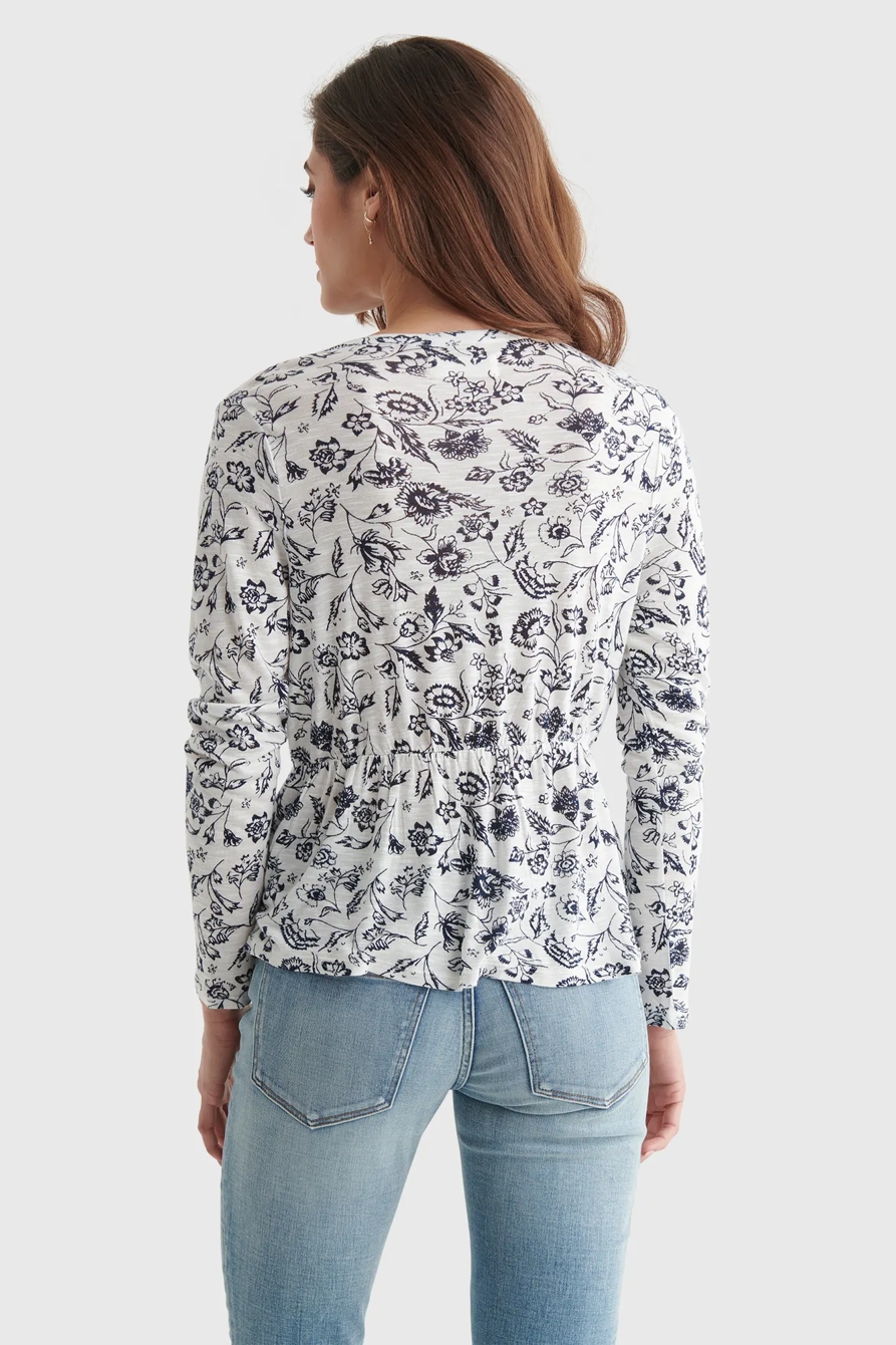 RELAXED-FIT PEPLUM V-NECK TOP, image 5