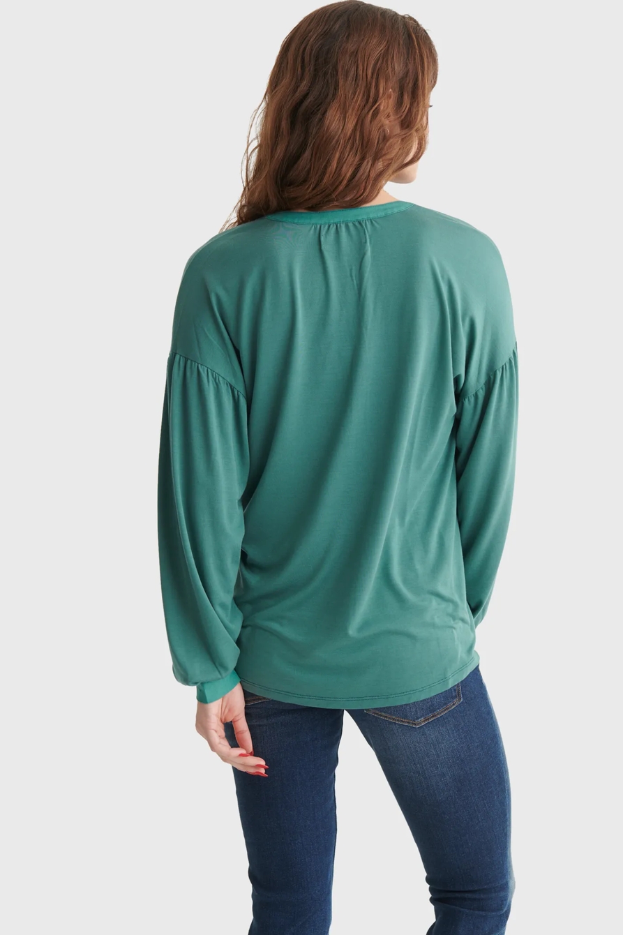 BUTTON-ACCENTED V-NECK TOP, image 5