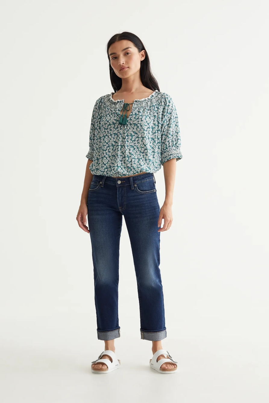 SHORT SLEEVE TIE FRONT PEASANT, image 2