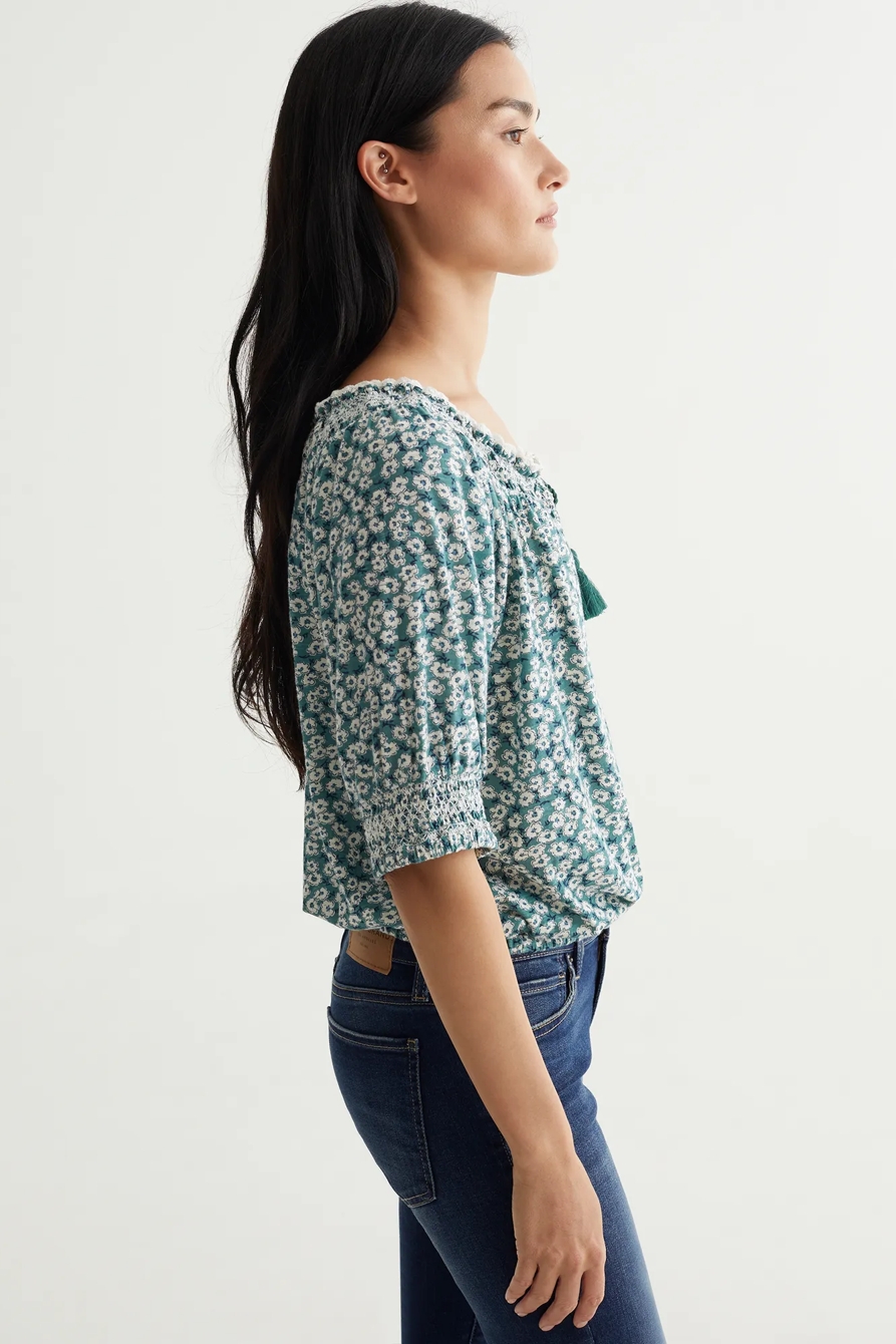 SHORT SLEEVE TIE FRONT PEASANT, image 3