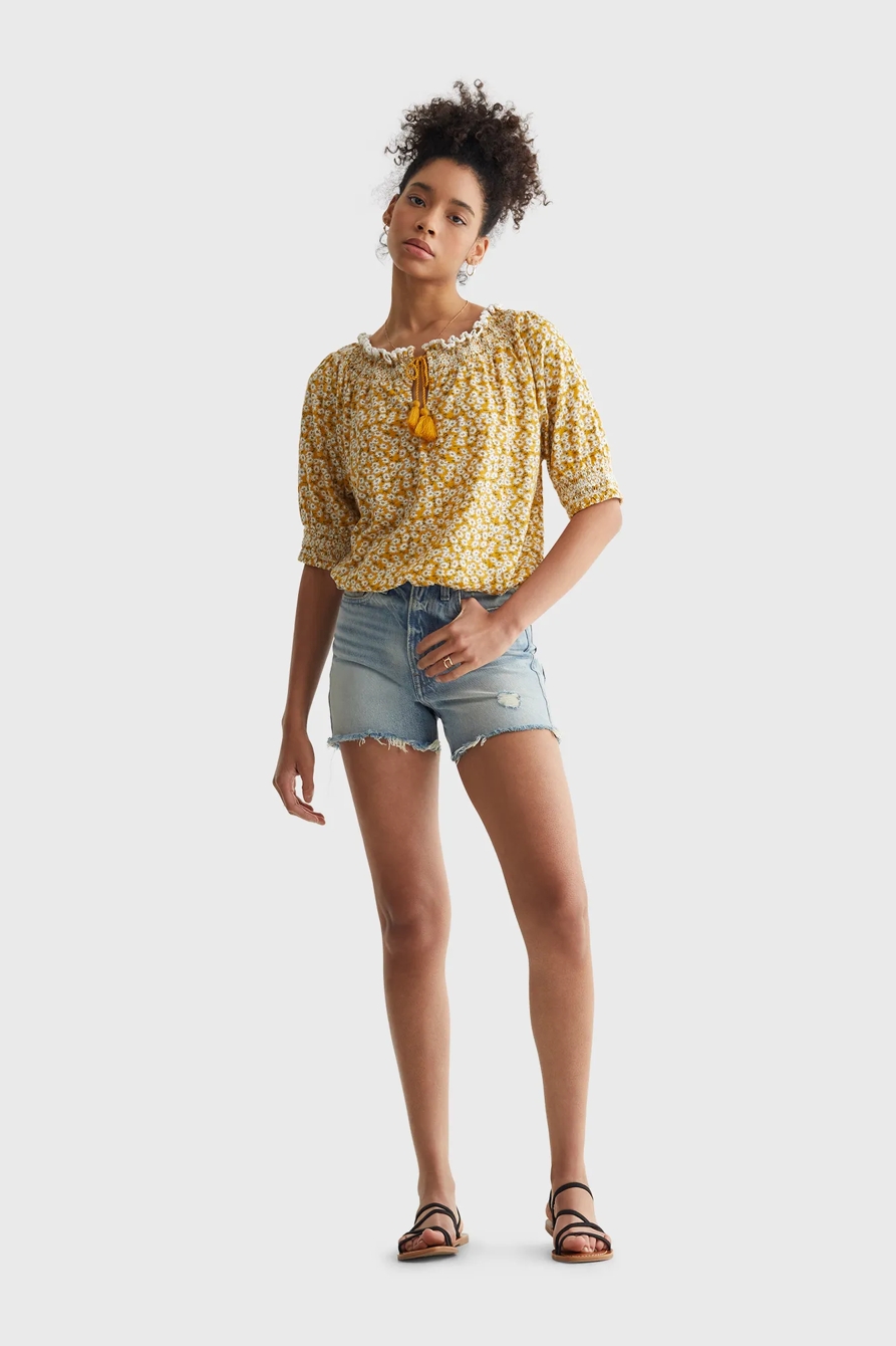 SHORT SLEEVE TIE FRONT PEASANT, image 2