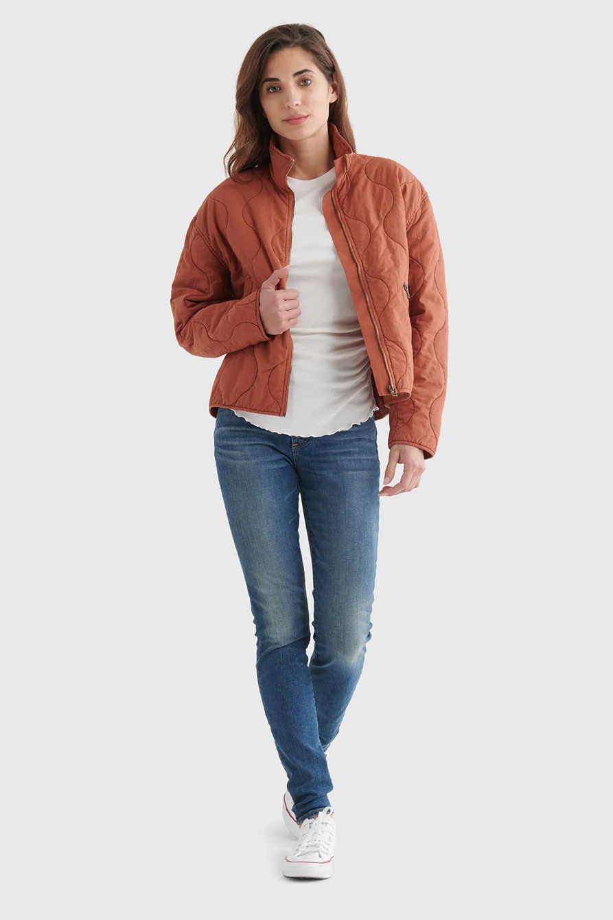 SANDWASH RIB LONG SLEEVE RUCHED TEE, image 2