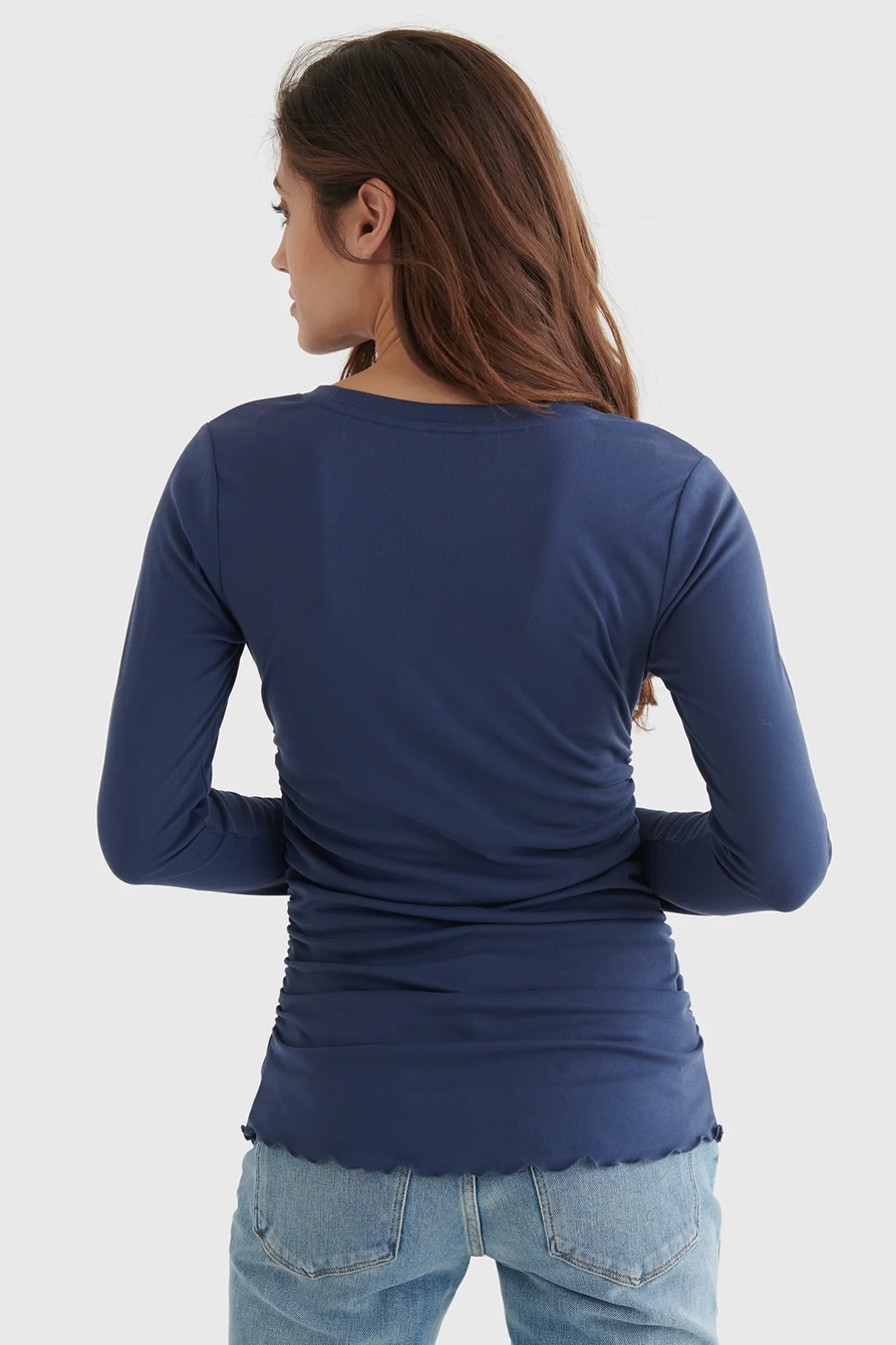 SANDWASH RIB LONG SLEEVE RUCHED TEE, image 5