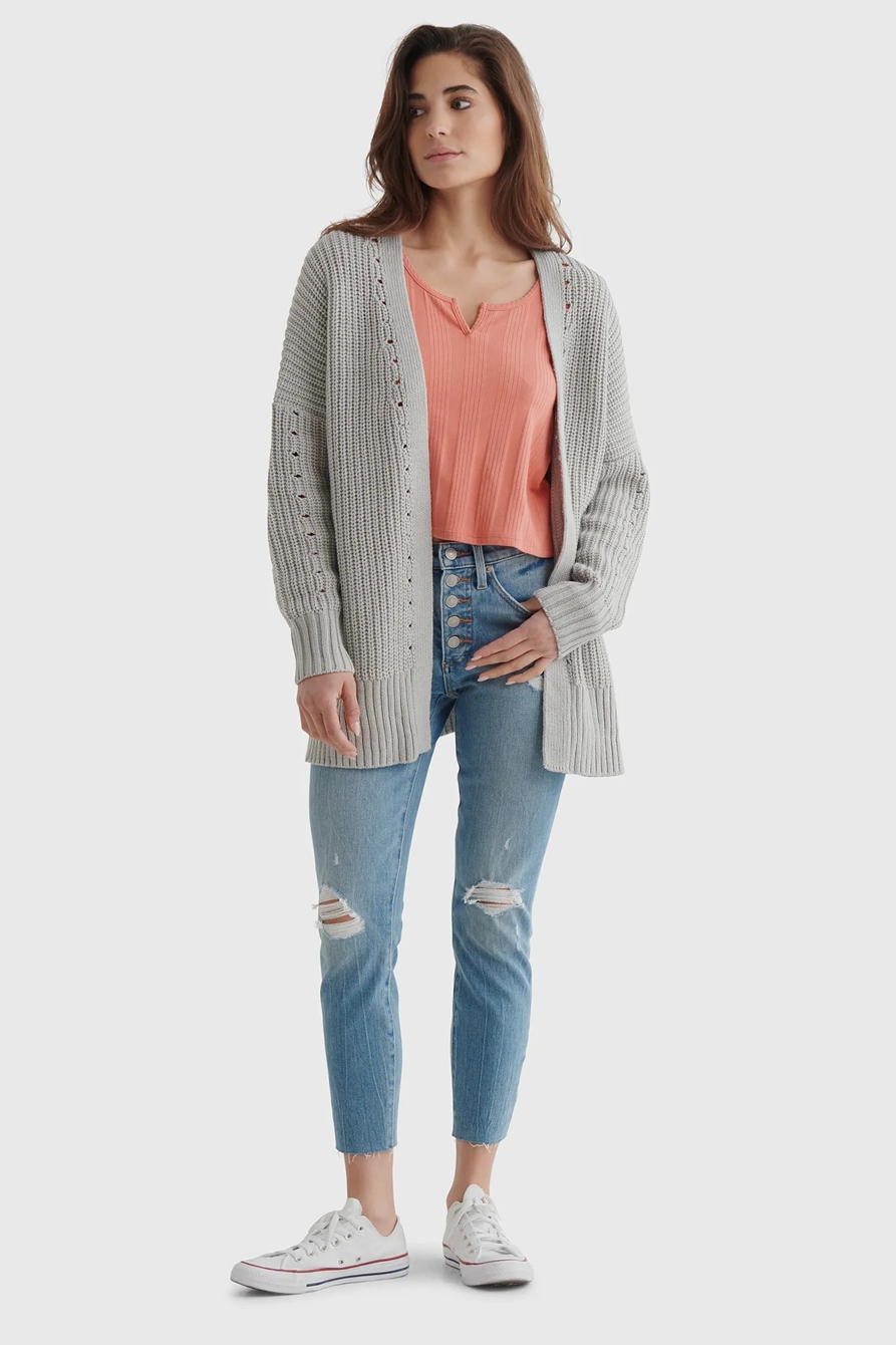 LONG SLEEVE SLIM NOTCH NECK TEE, image 2