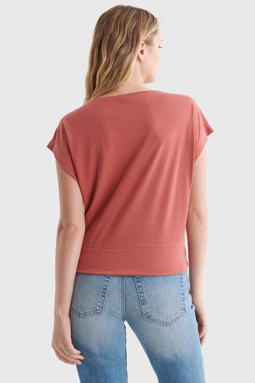 SANDWASH TWIST-FRONT V-NECK TOP, image 5