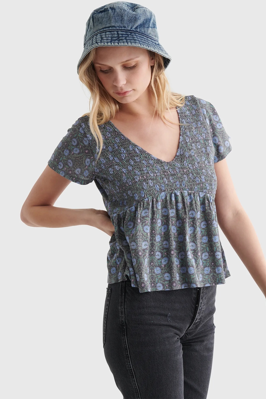 SMOCKED BABYDOLL TOP, image 3