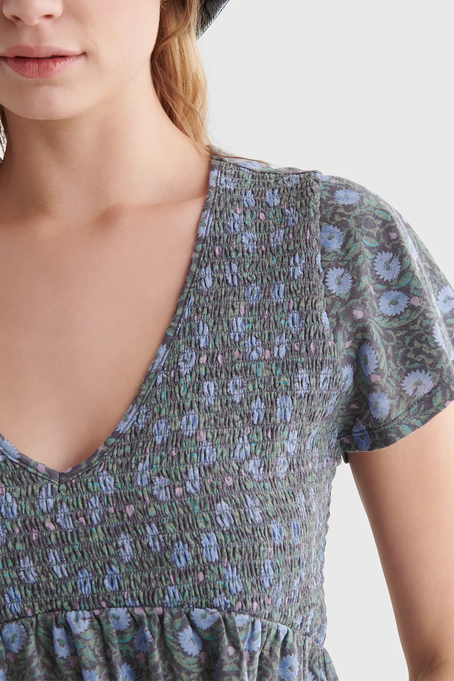 SMOCKED BABYDOLL TOP, image 4