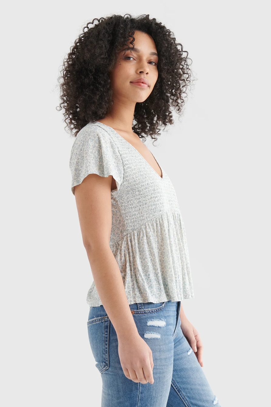 SMOCKED BABYDOLL TOP, image 3