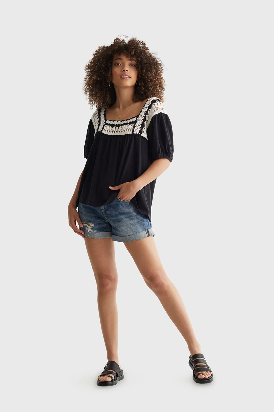 SQUARE NECK CROCHET TOP, image 2