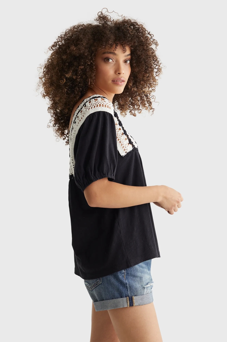 SQUARE NECK CROCHET TOP, image 3