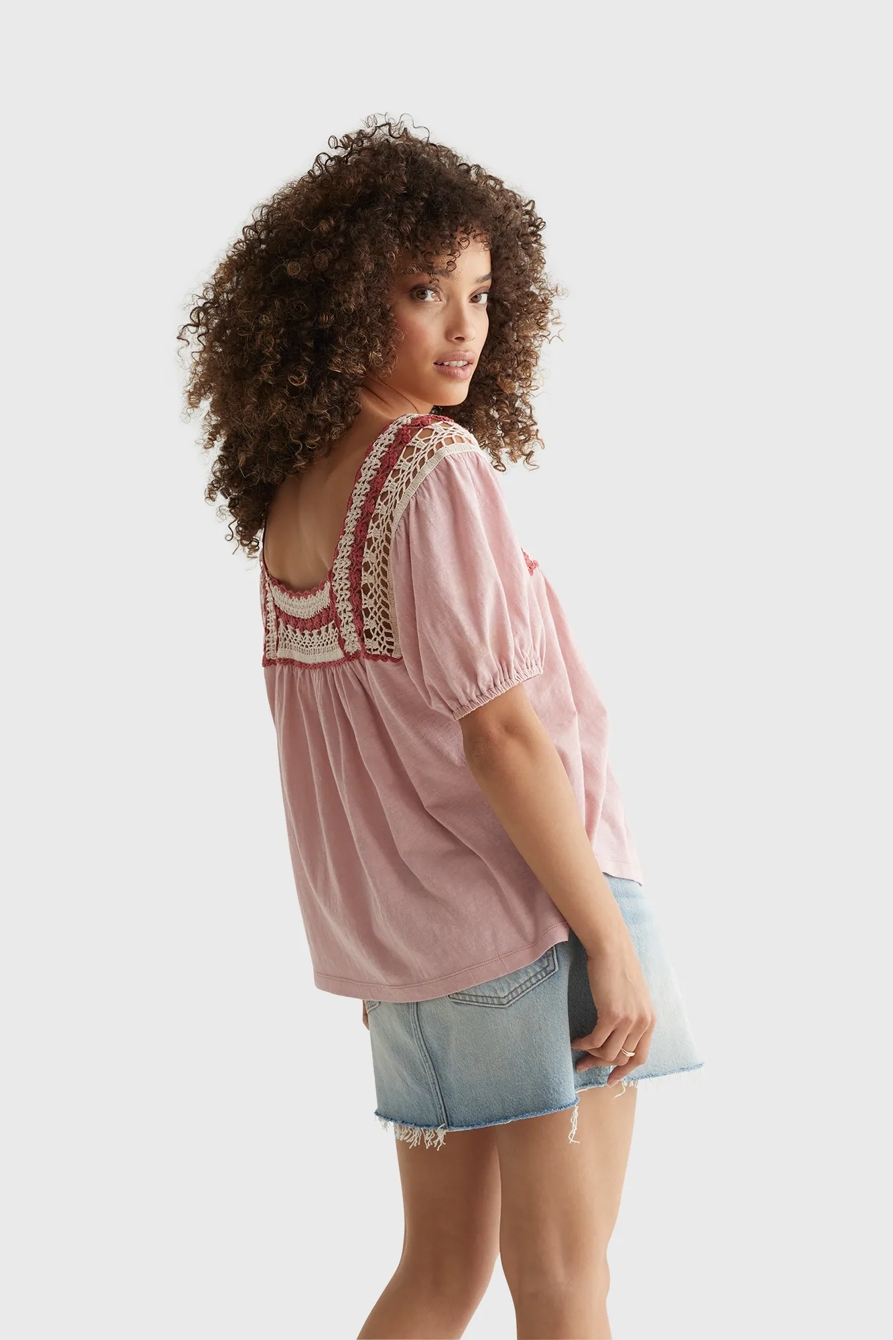 SQUARE NECK CROCHET TOP, image 3