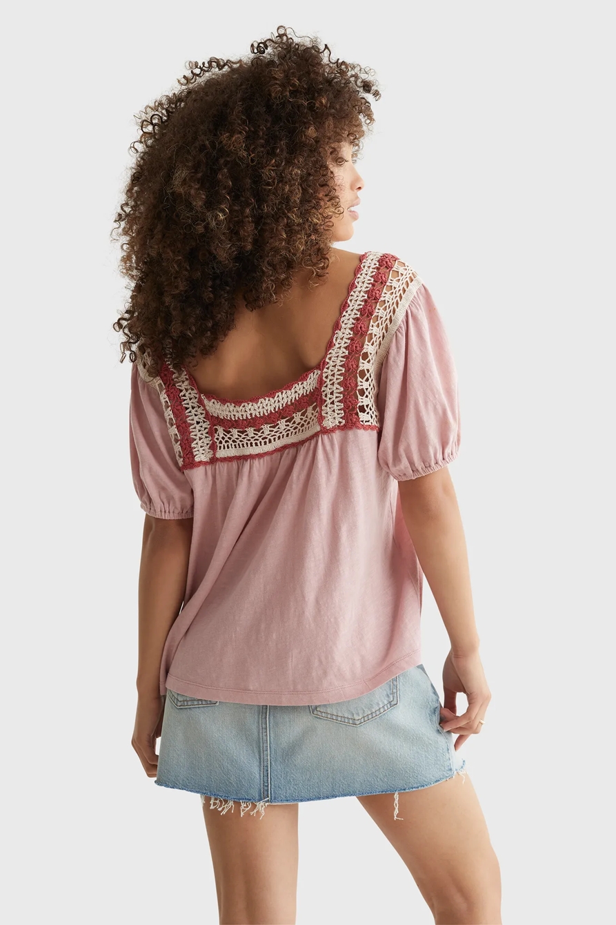 SQUARE NECK CROCHET TOP, image 4