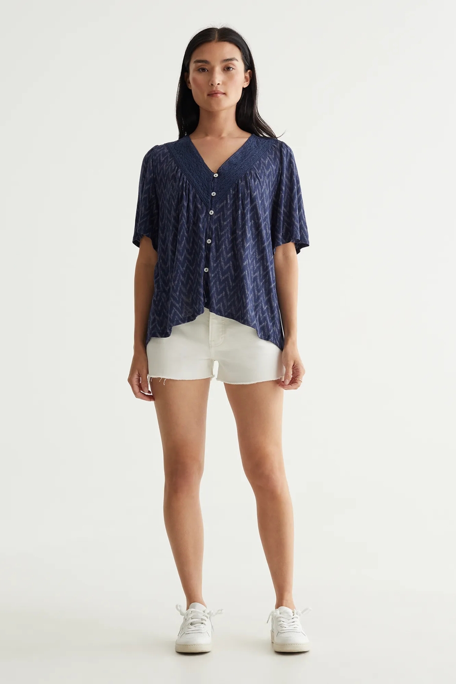 SHORT SLEEVE BOHO BLOUSE, image 2