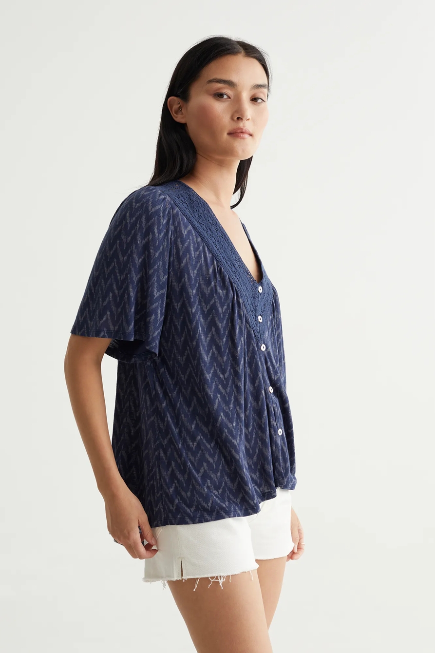 SHORT SLEEVE BOHO BLOUSE, image 3
