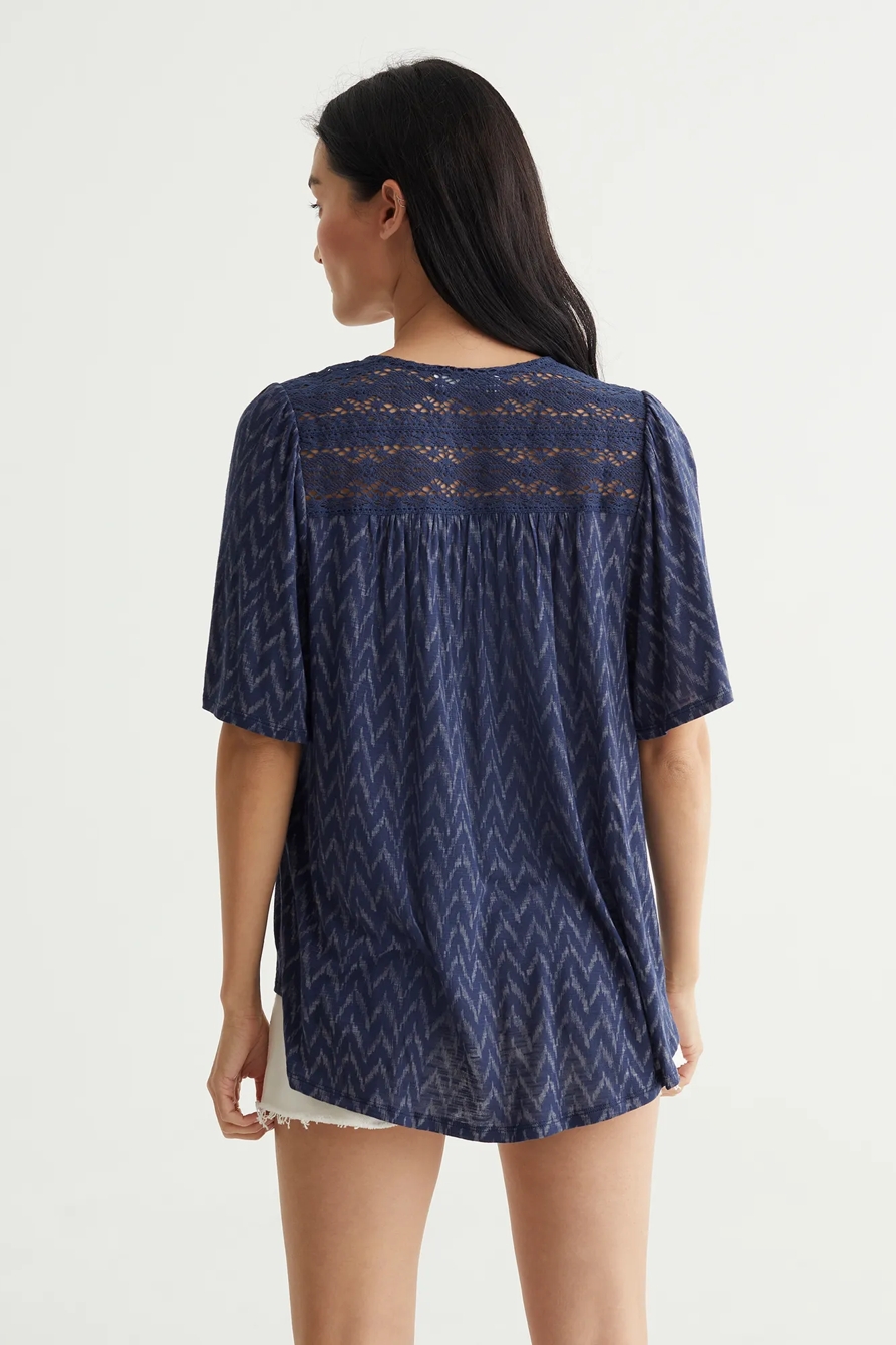 SHORT SLEEVE BOHO BLOUSE, image 4