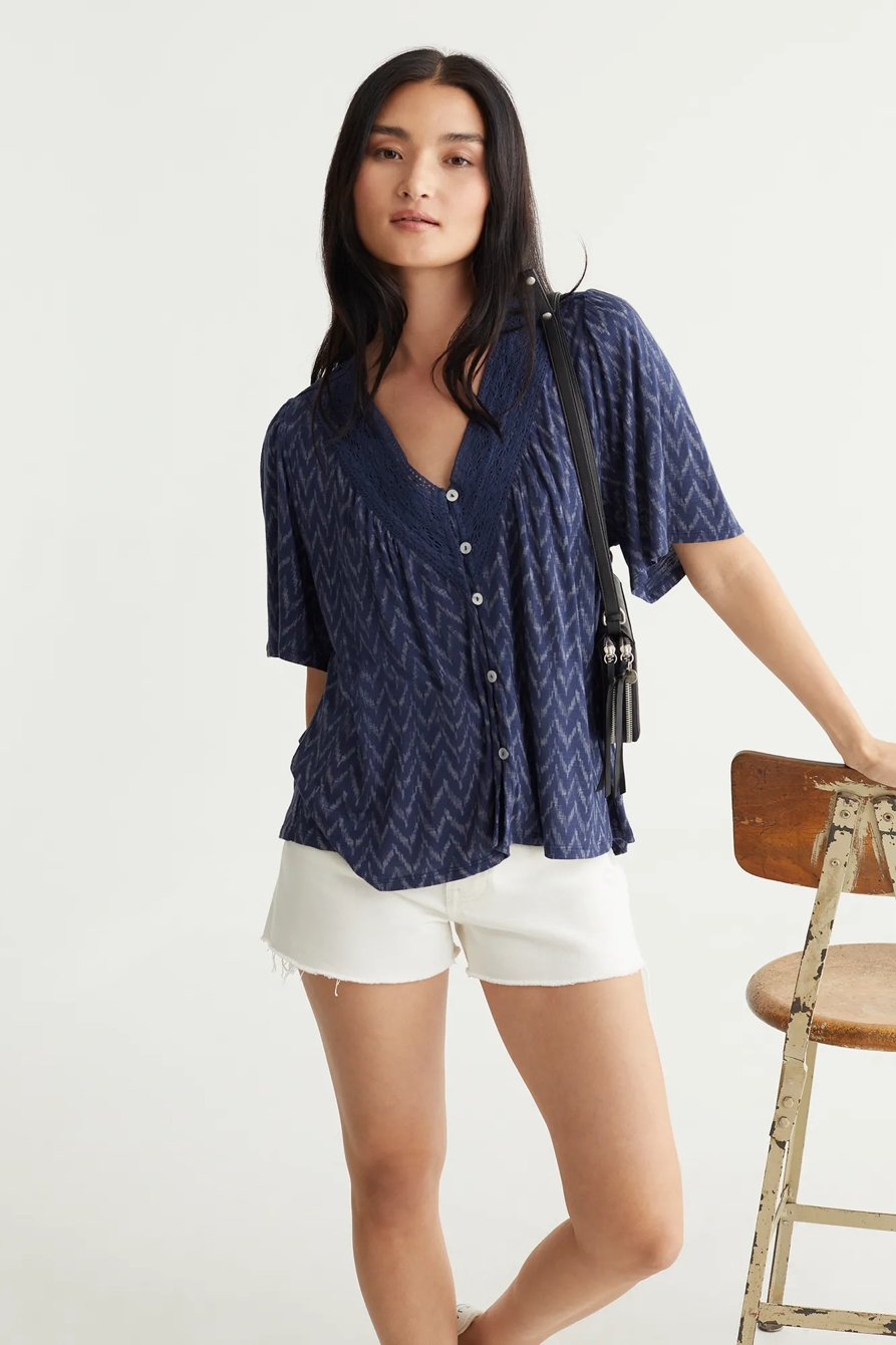 SHORT SLEEVE BOHO BLOUSE, image 6